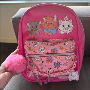 Disney Aristocats hot pink mini backpack w/ bag chain + charms - NWT + rare!